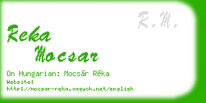 reka mocsar business card