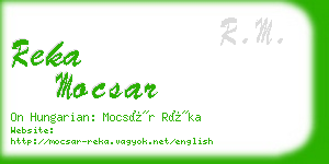 reka mocsar business card